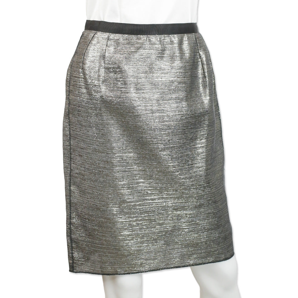 Dolce & Gabbana Metallic Gold/Silver Midi Skirt