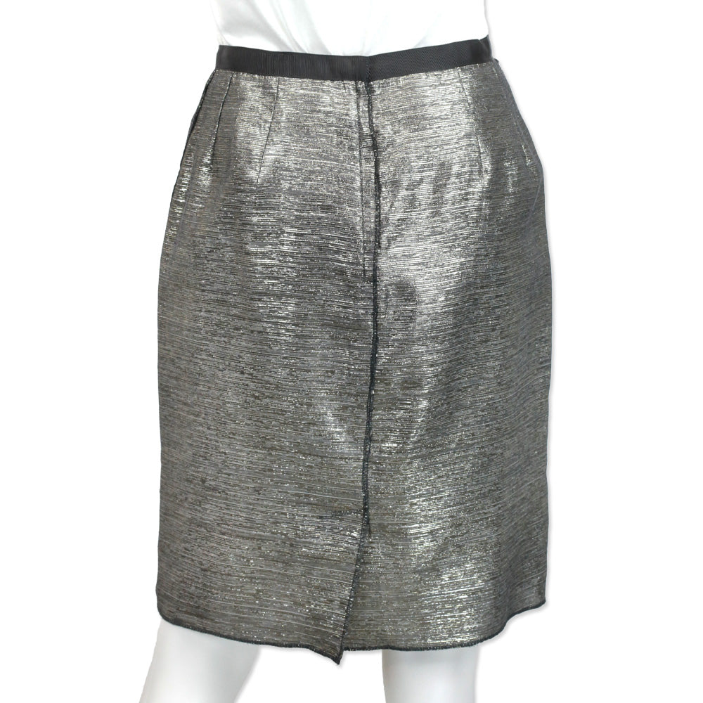 Dolce & Gabbana Metallic Gold/Silver Midi Skirt