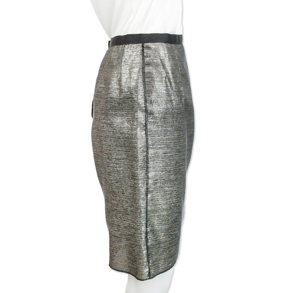 Dolce & Gabbana Metallic Gold/Silver Midi Skirt