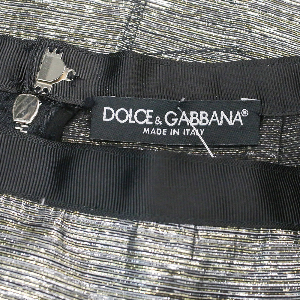 Dolce & Gabbana Metallic Gold/Silver Midi Skirt