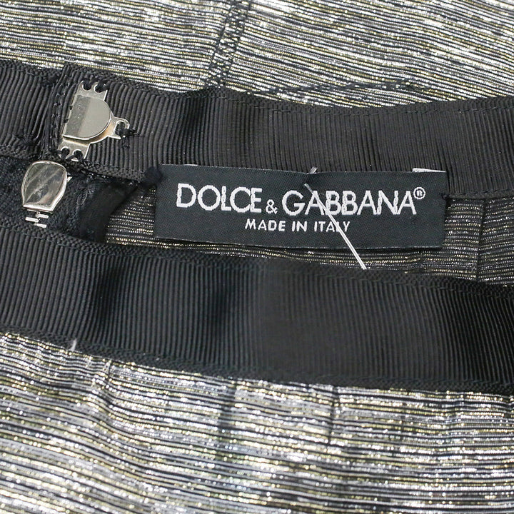 Dolce & Gabbana Metallic Gold/Silver Midi Skirt