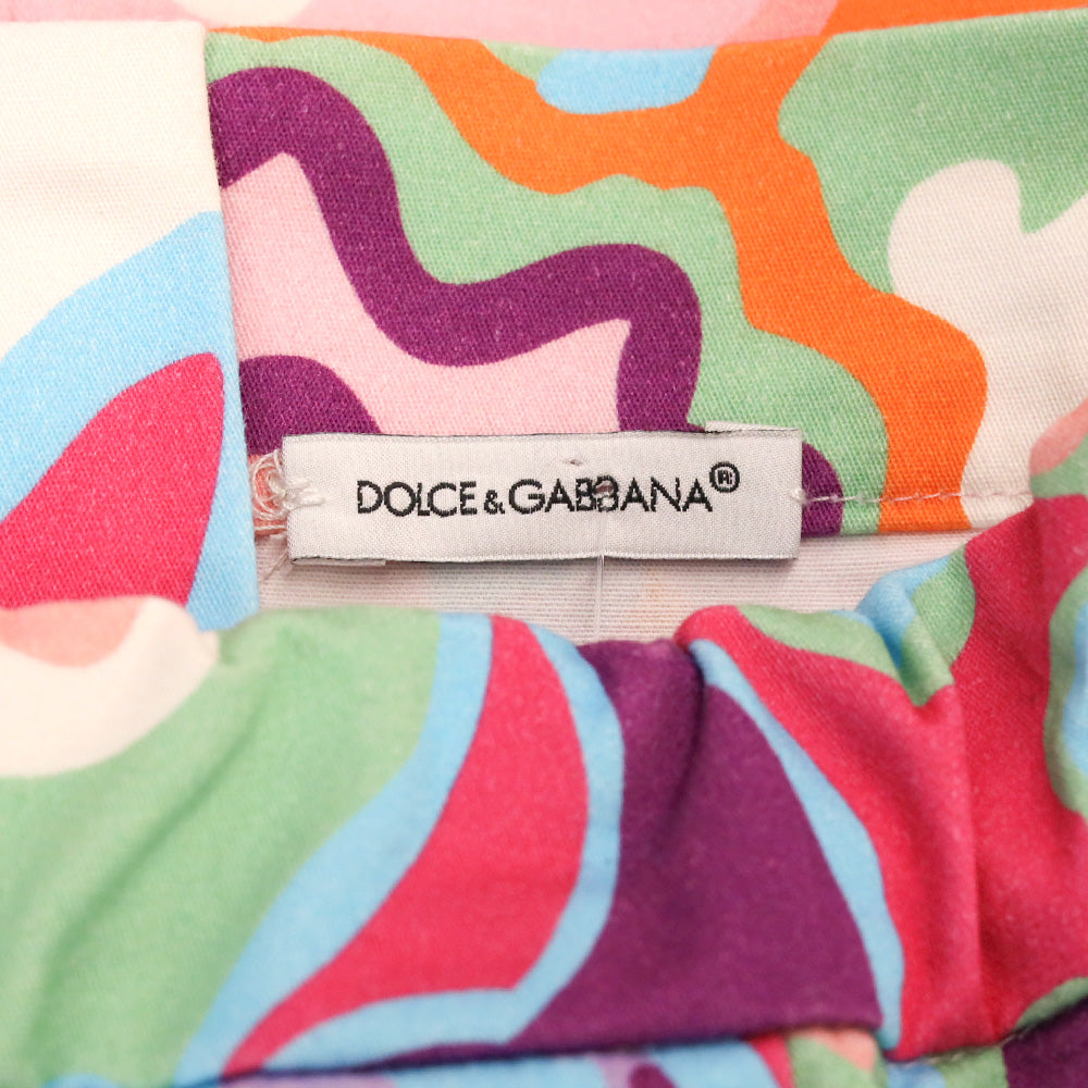 Dolce & Gabbana Multicolor Abstract Floral Crystal Double-Breasted Mini Skirt