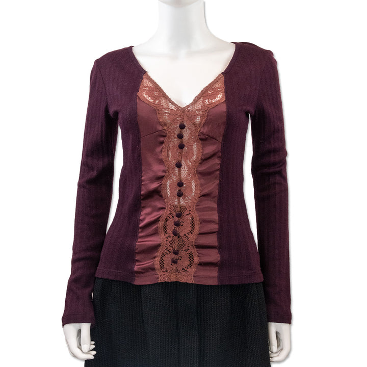 Dolce & Gabbana Plum Purple Acrylic/Wool Knit Top