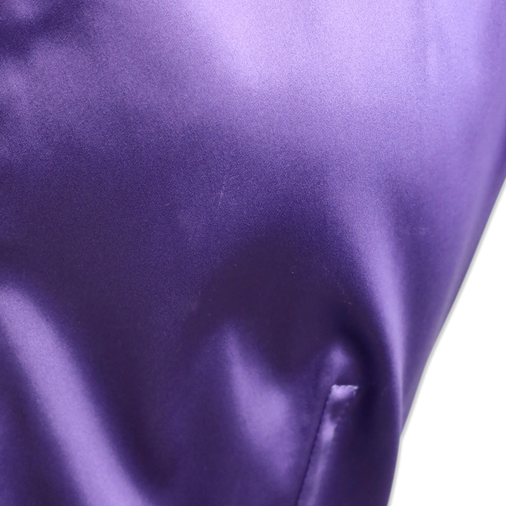 Dolce & Gabbana Purple Satin Sleeveless Scoop Neck Midi Dress