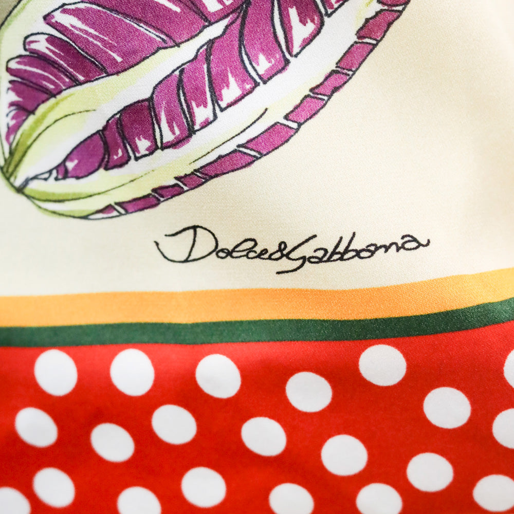 Dolce & Gabbana Vegetable-Print Charmeuse Midi Dress