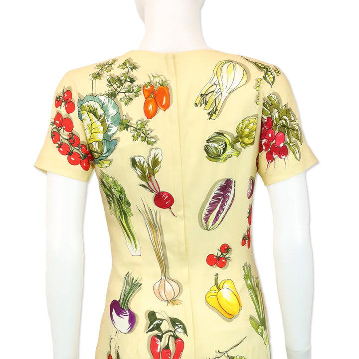 Dolce & Gabbana Vegetable-Print Charmeuse Midi Dress
