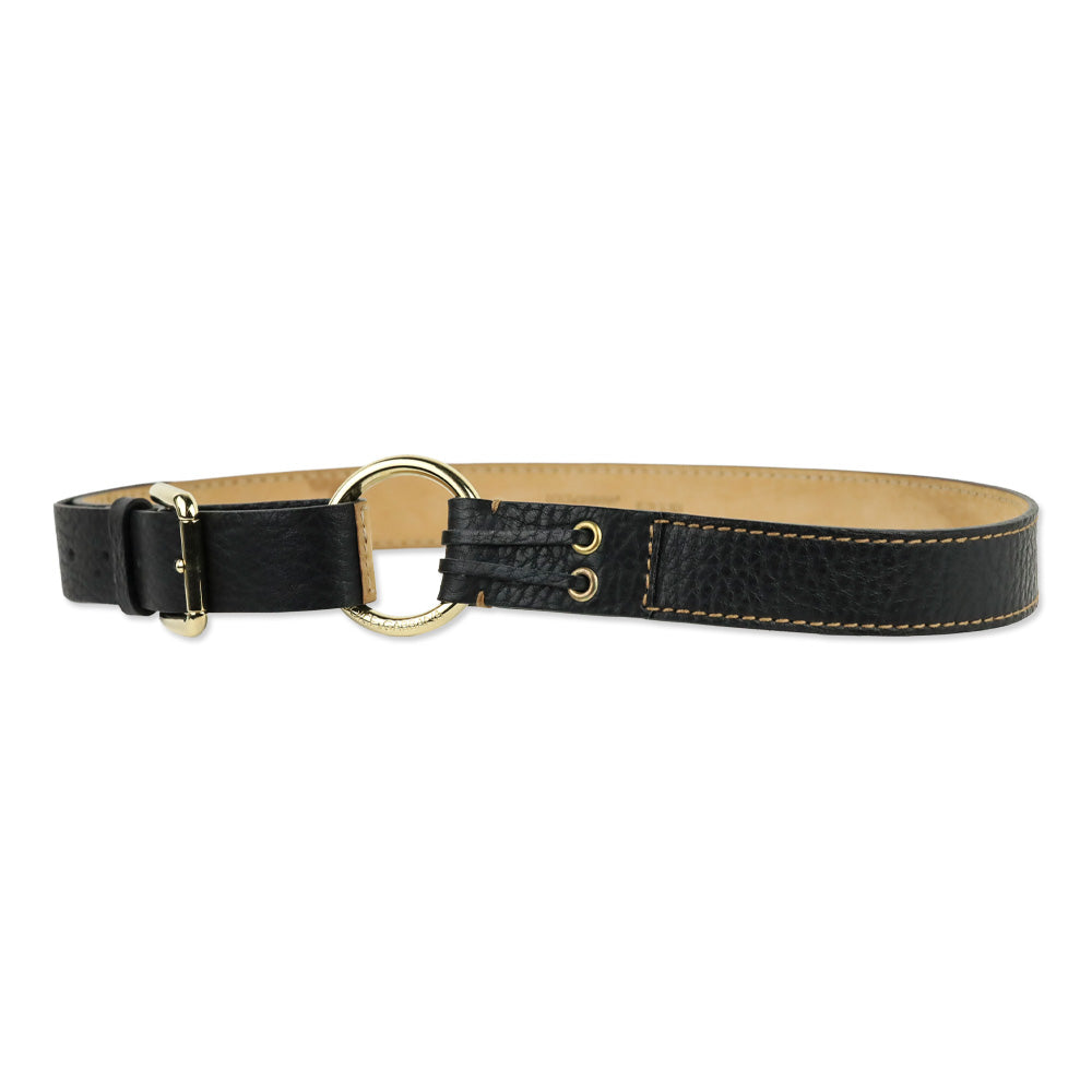 Dolce & Gabbana Vintage Equestrian-style Brown Leather O-Ring Belt