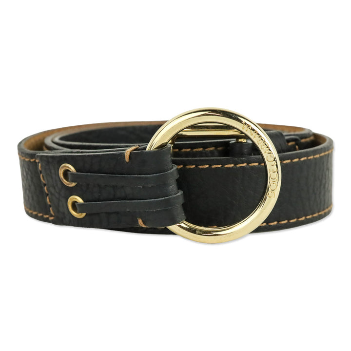Dolce & Gabbana Vintage Equestrian-style Brown Leather O-Ring Belt
