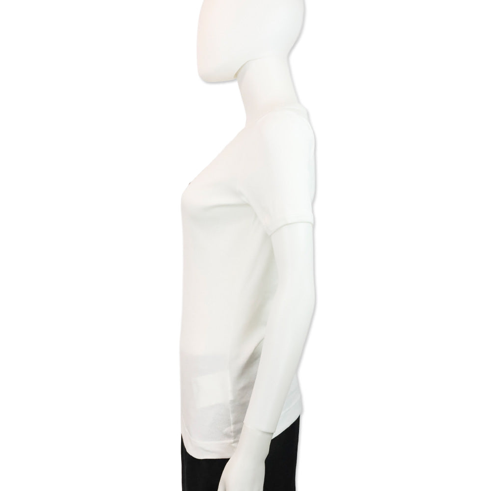 Dolce & Gabbana White Crystal Cross T-Shirt Top