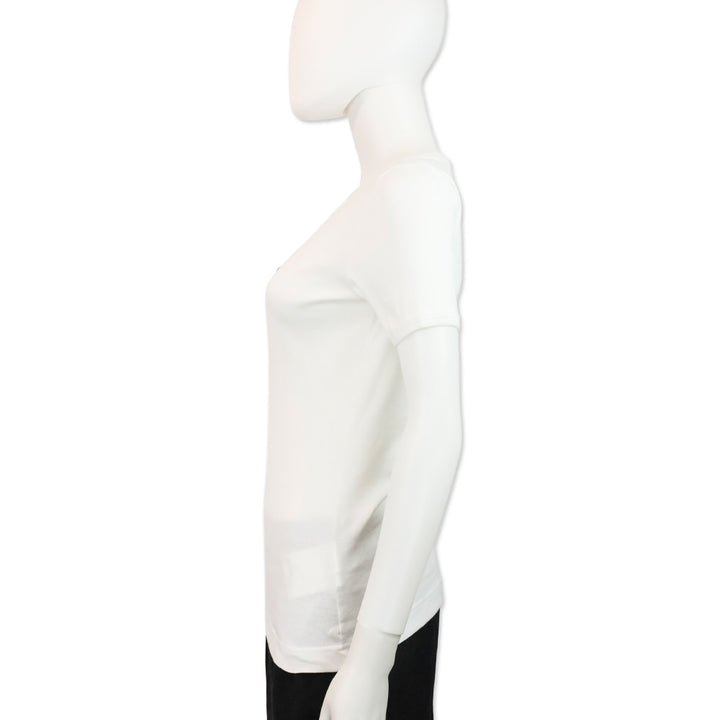 Dolce & Gabbana White Crystal Cross T-Shirt Top