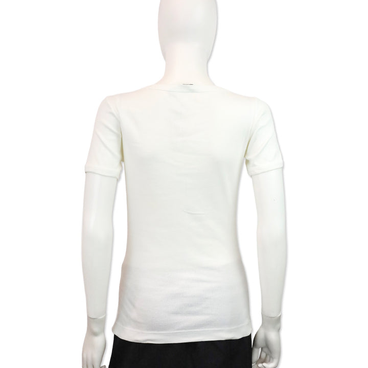Dolce & Gabbana White Crystal Cross T-Shirt Top