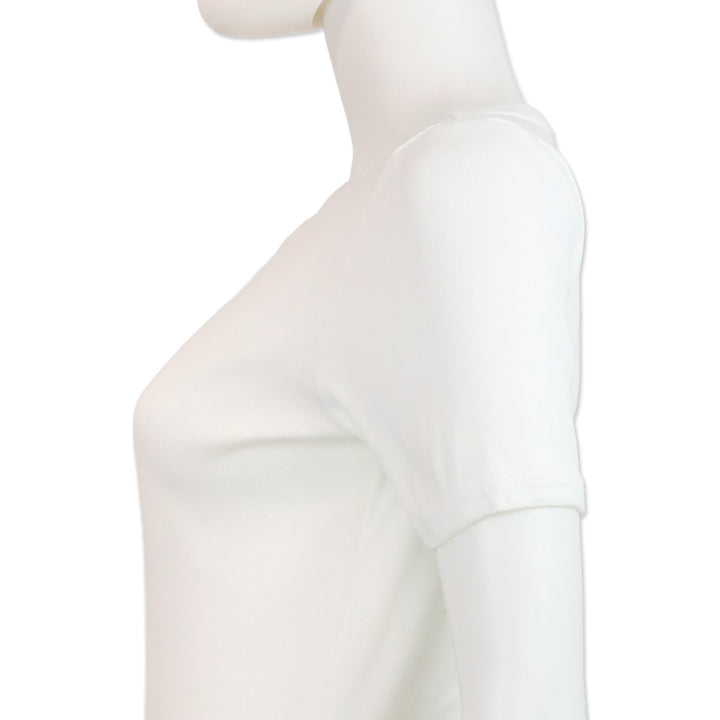 Dolce & Gabbana White Crystal Cross T-Shirt Top