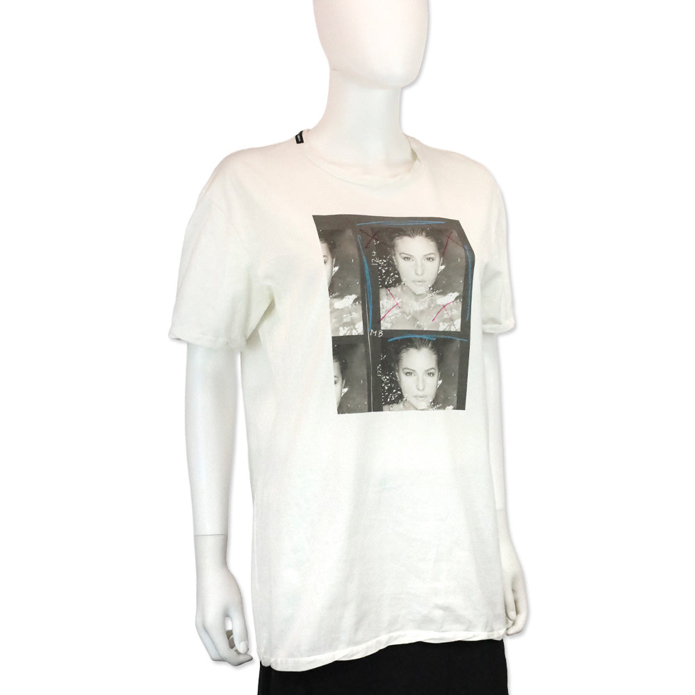 Dolce & Gabbana White Model Photo Printed Tee Shirt