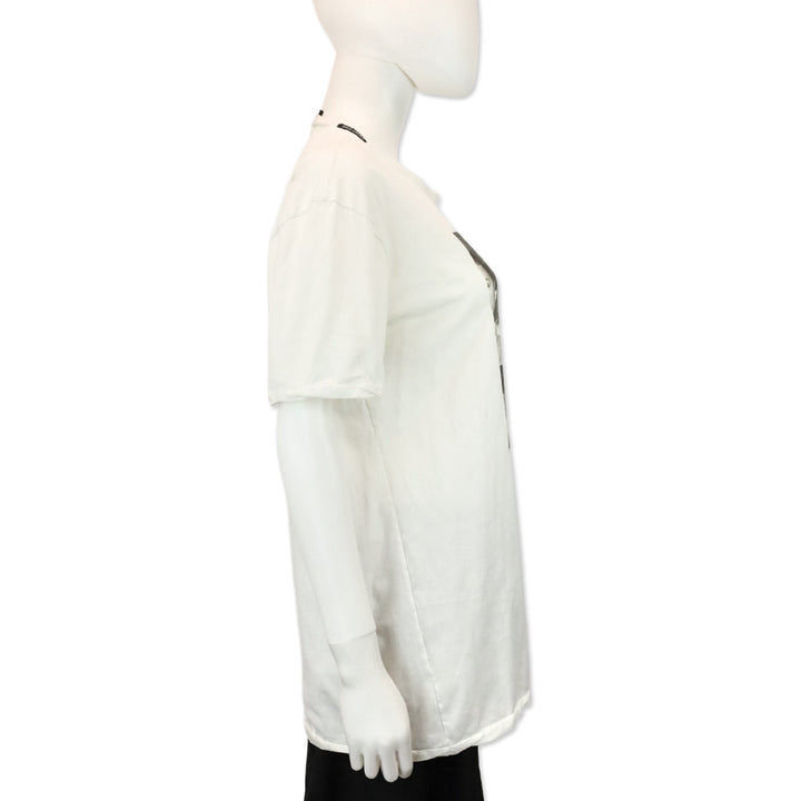 Dolce & Gabbana White Model Photo Printed Tee Shirt