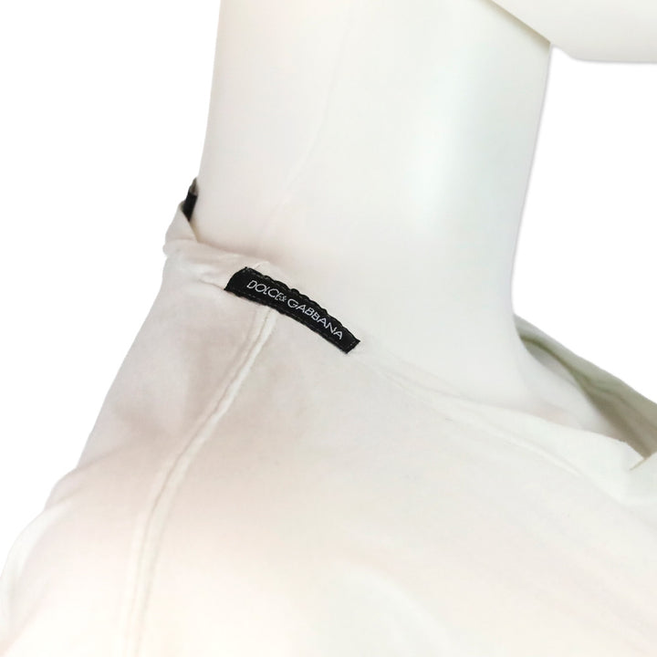 Dolce & Gabbana White Model Photo Printed Tee Shirt