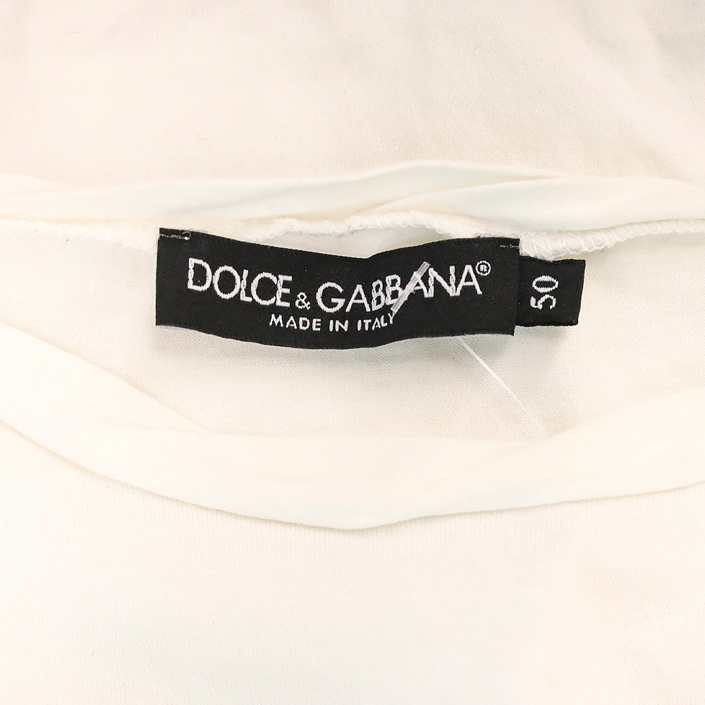 Dolce & Gabbana White Model Photo Printed Tee Shirt
