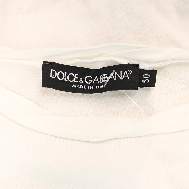 Dolce & Gabbana White Model Photo Printed Tee Shirt