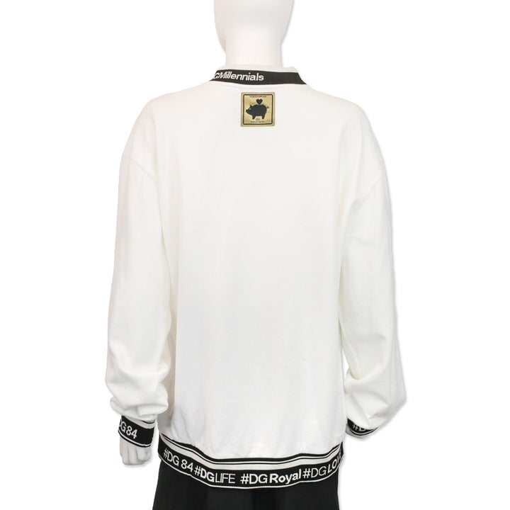 Dolce & Gabbana White Year of the Pig Pullover Sweater