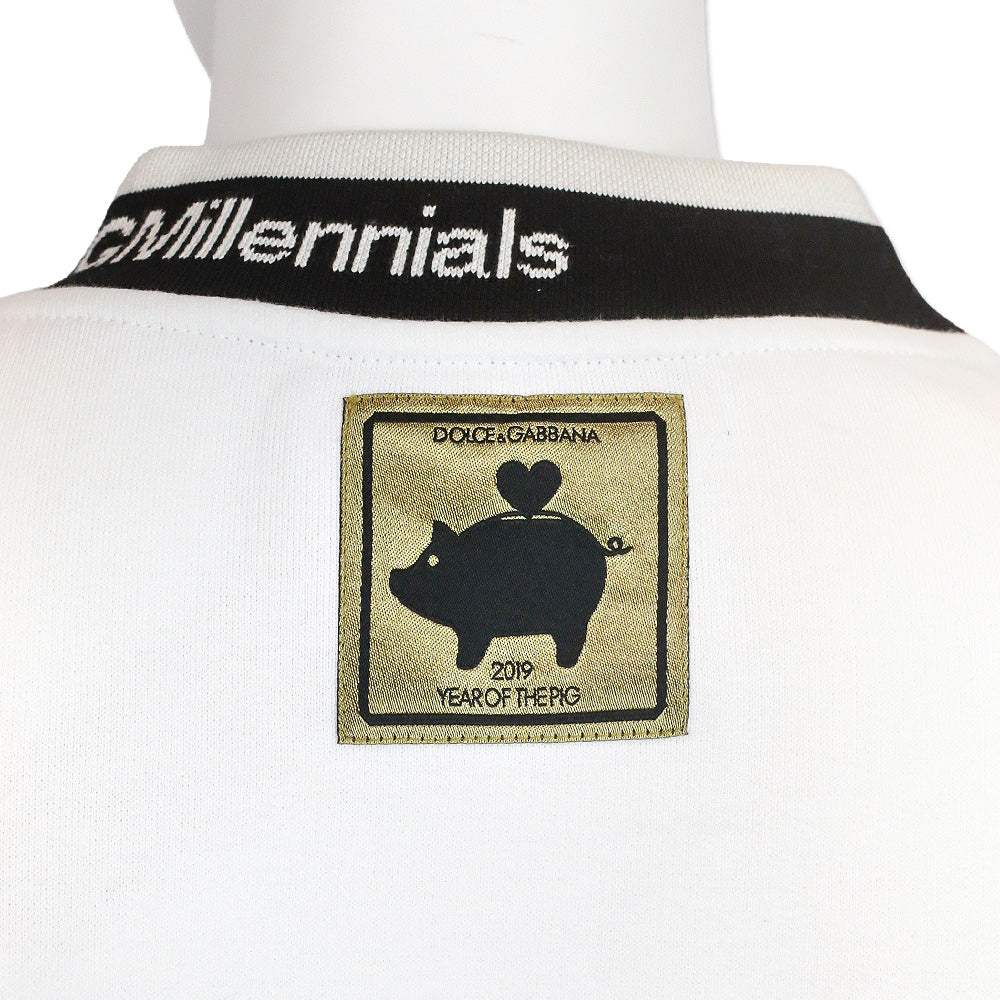 Dolce & Gabbana White Year of the Pig Pullover Sweater