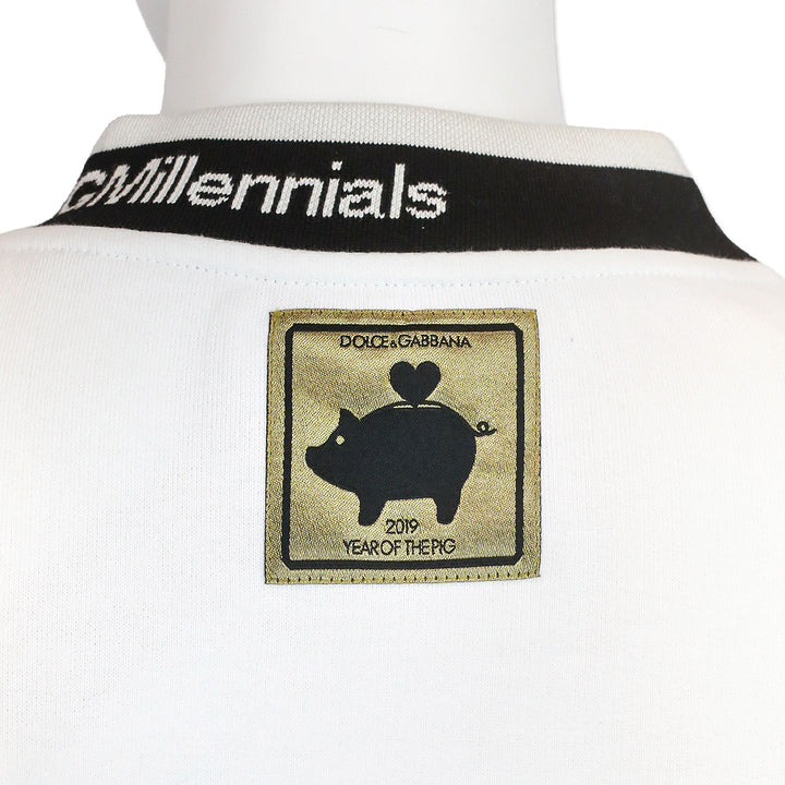 Dolce & Gabbana White Year of the Pig Pullover Sweater
