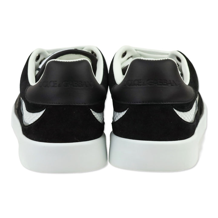 Dolce & Gabbana White/Black Calfskin Strobel Portofino Light Sneakers