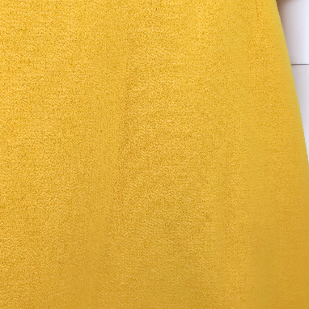 Dolce & Gabbana Yellow Wool Back Button-Embellished Midi Dress