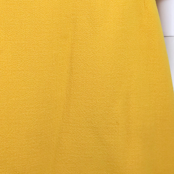Dolce & Gabbana Yellow Wool Back Button-Embellished Midi Dress