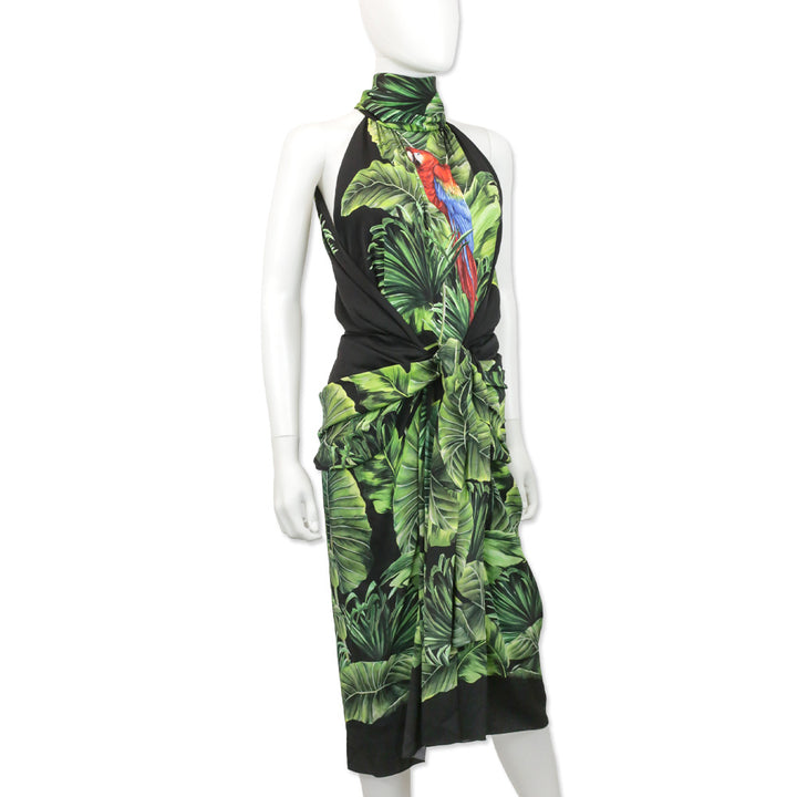 Dolce & Gabbana Jungle Print Silk-Blend Midi Dress