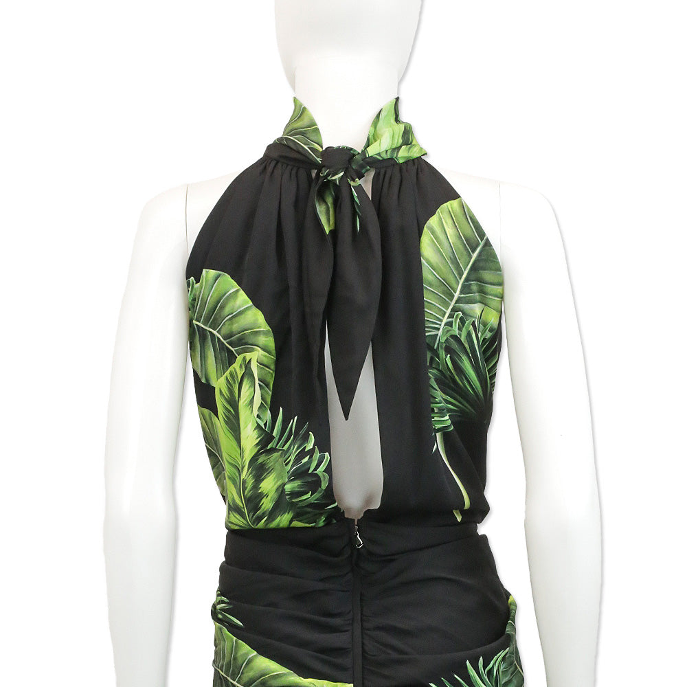 Dolce & Gabbana Jungle Print Silk-Blend Midi Dress