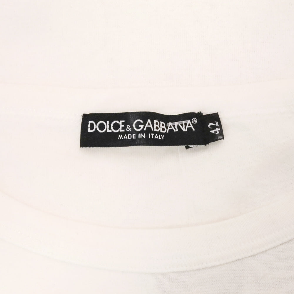 Dolce & Gabbana White Crystal Cross T-Shirt Top