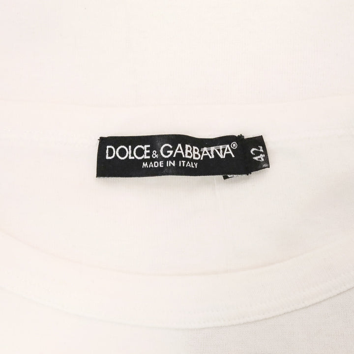 Dolce & Gabbana White Crystal Cross T-Shirt Top