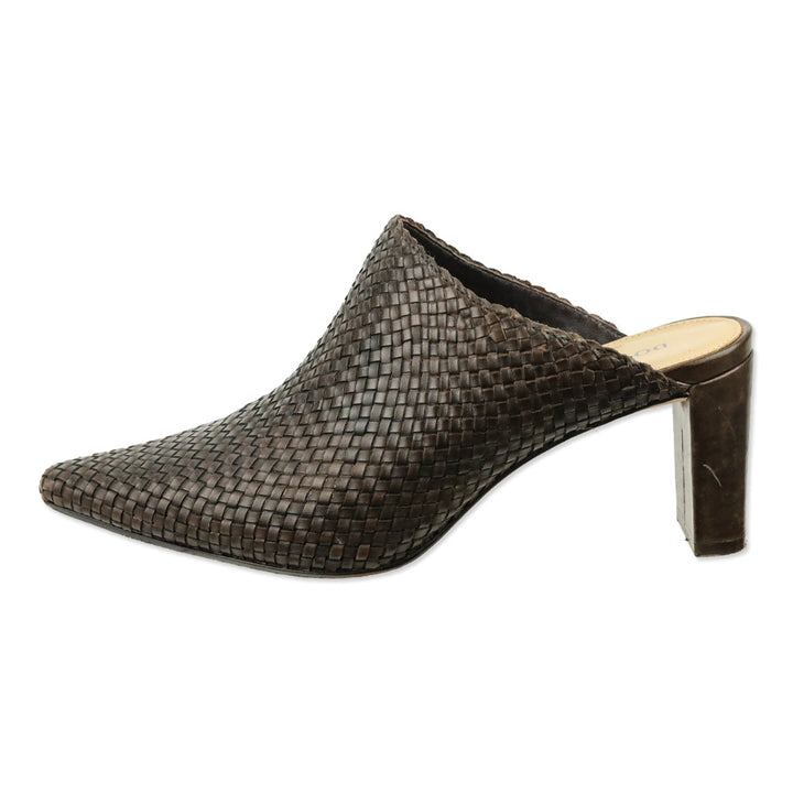 Donald J. Pliner Dark Brown Polished Calf Ollie Mule