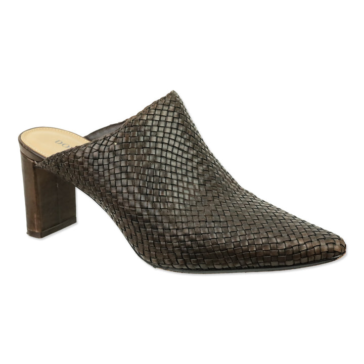 Donald J. Pliner Dark Brown Polished Calf Ollie Mule