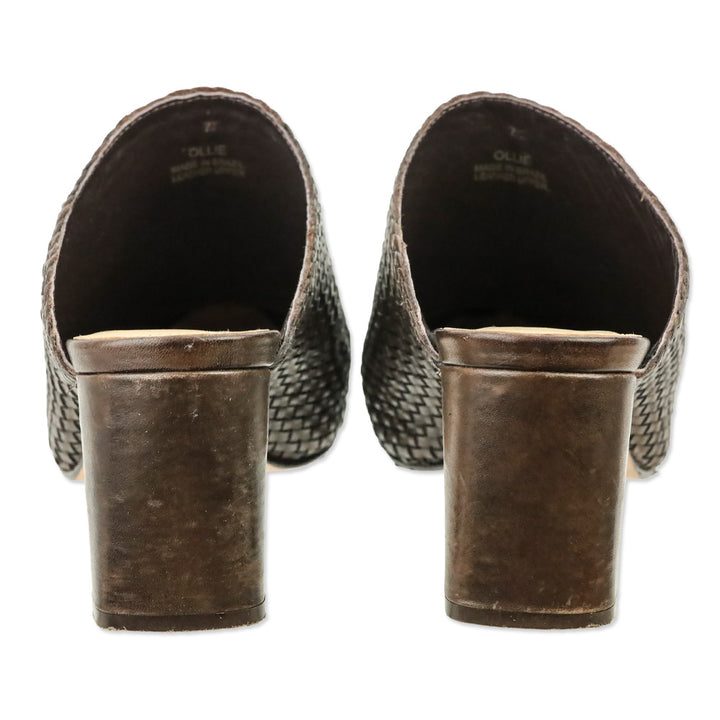 Donald J. Pliner Dark Brown Polished Calf Ollie Mule