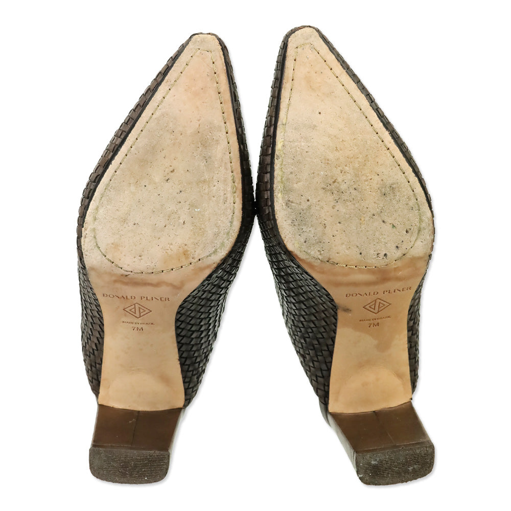 Donald J. Pliner Dark Brown Polished Calf Ollie Mule