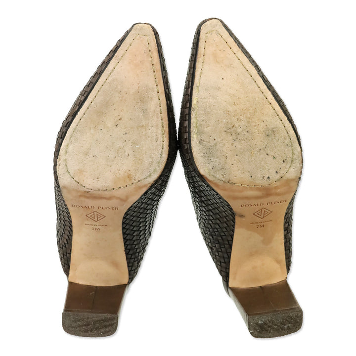 Donald J. Pliner Dark Brown Polished Calf Ollie Mule