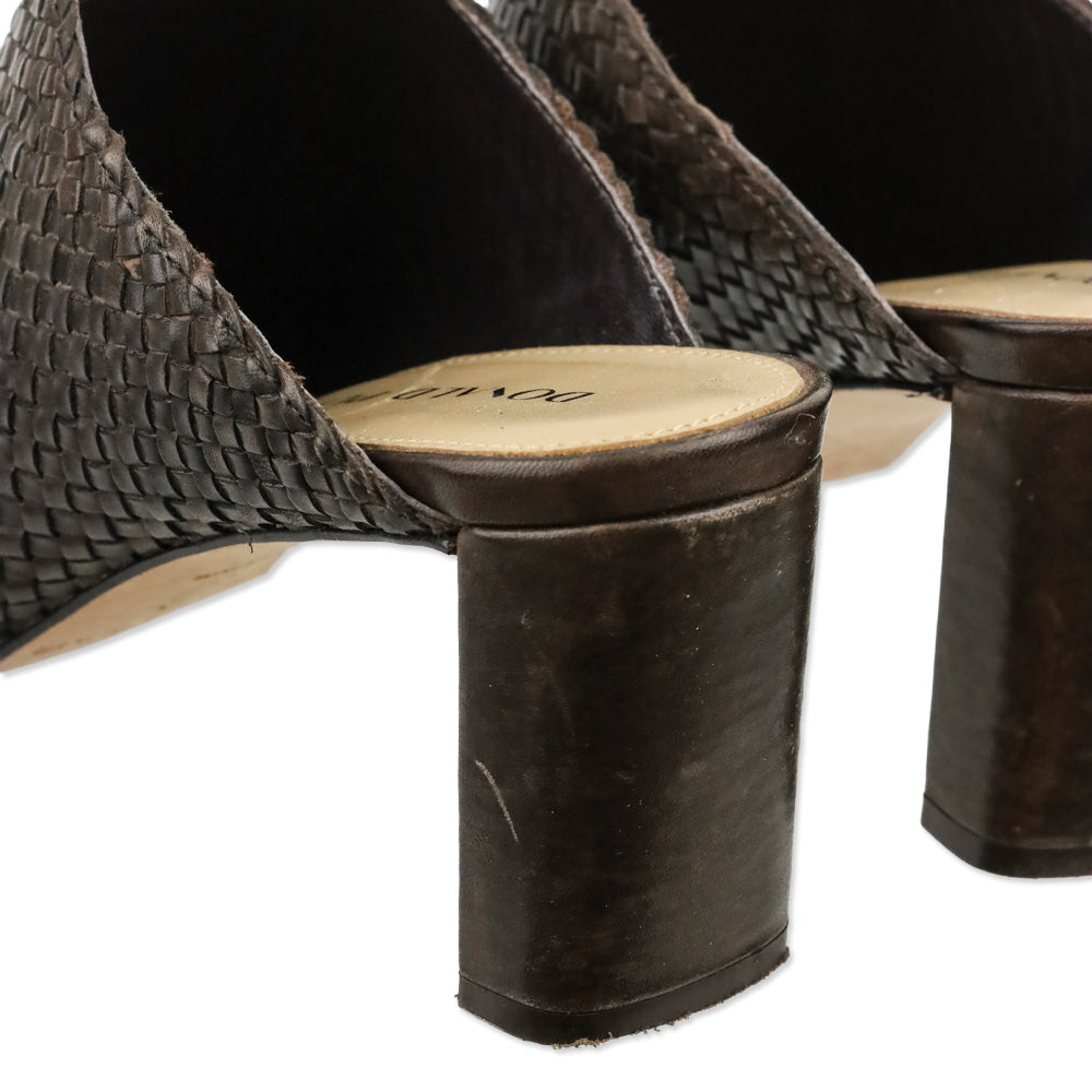 Donald J. Pliner Dark Brown Polished Calf Ollie Mule