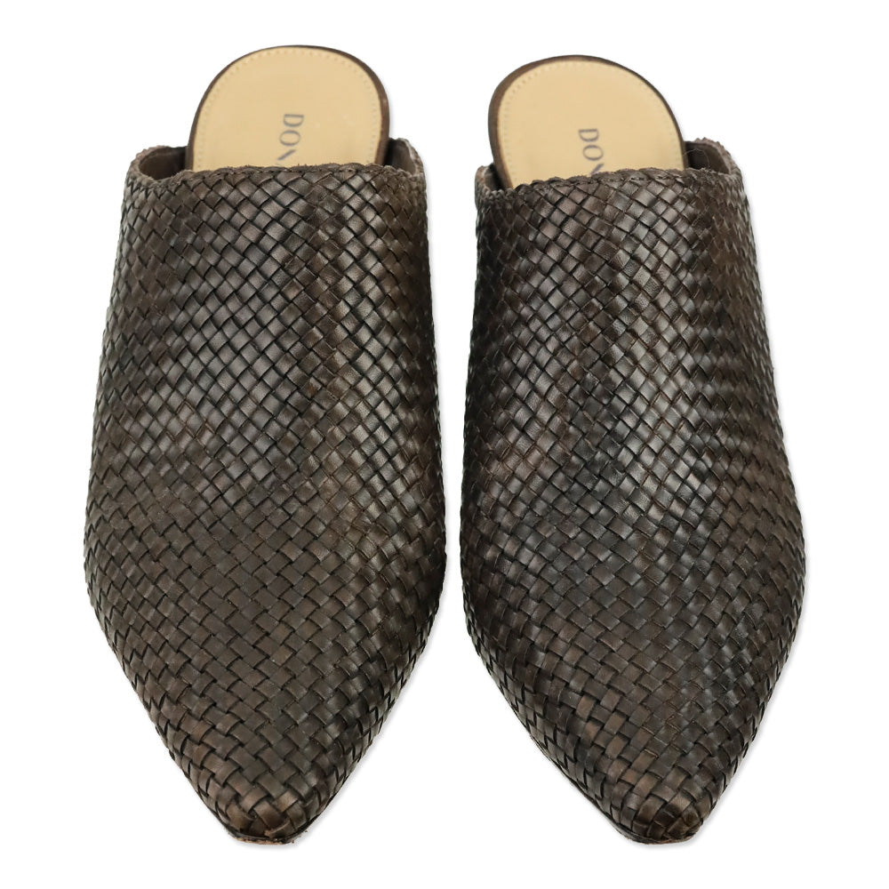 Donald J. Pliner Dark Brown Polished Calf Ollie Mule