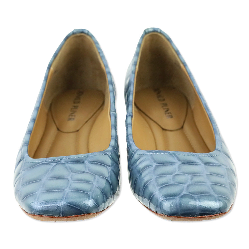 Donald Pliner Denim Blue Croc Patent Drew Pumps