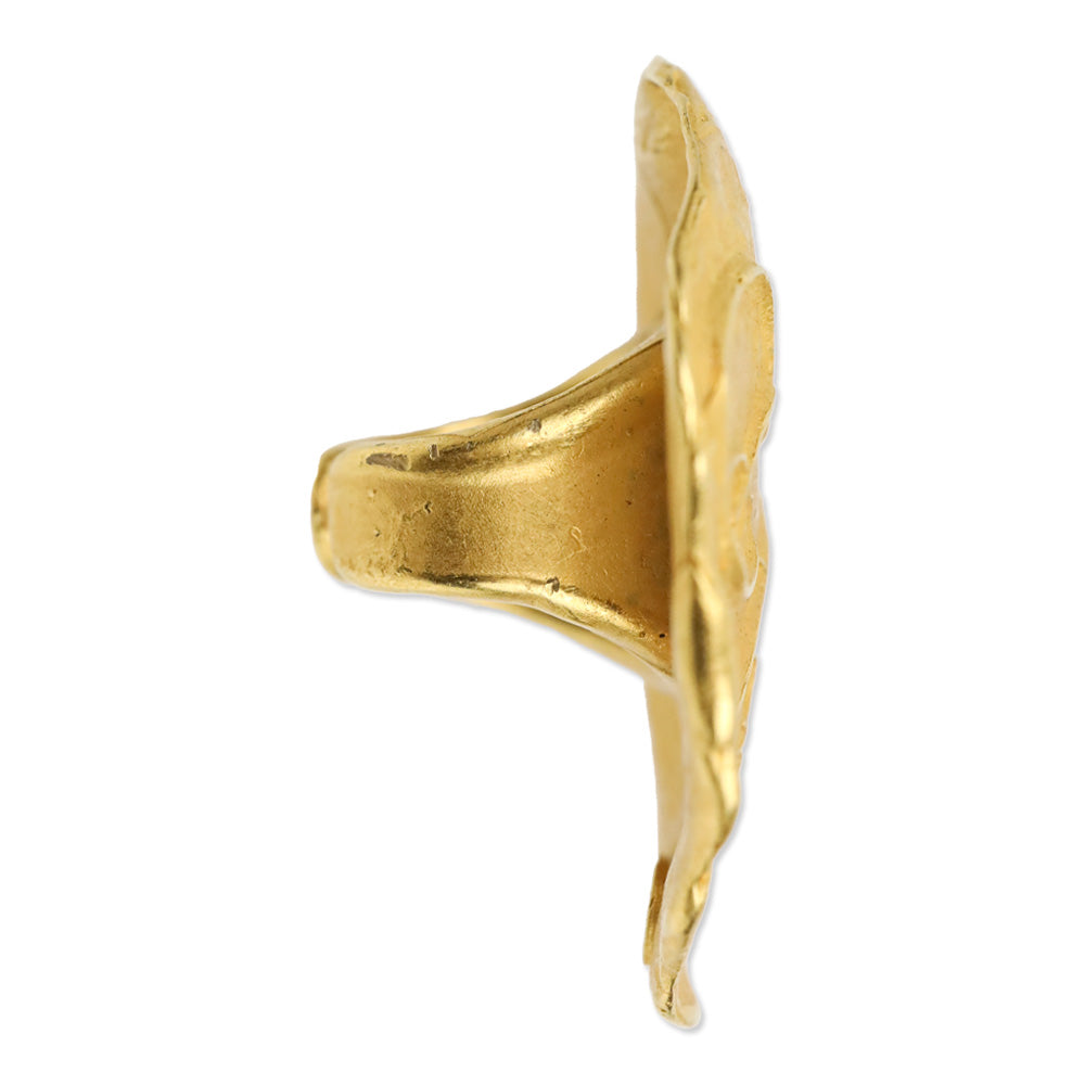 Donna Karan Vintage Gold Tone Coin Ring