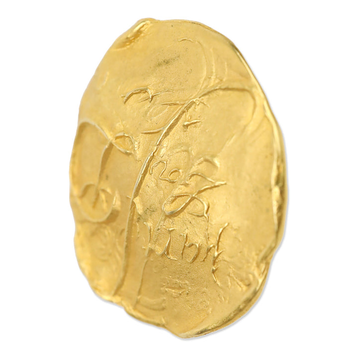 Donna Karan Vintage Gold Tone Coin Ring