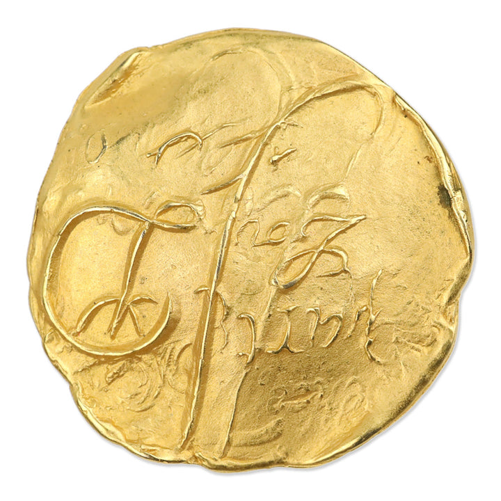 Donna Karan Vintage Gold Tone Coin Ring