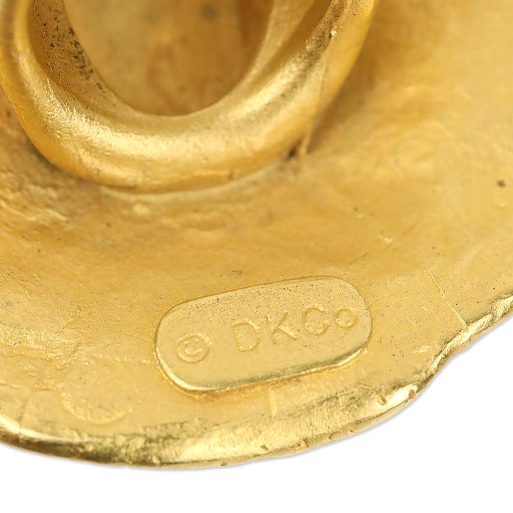 Donna Karan Vintage Gold Tone Coin Ring