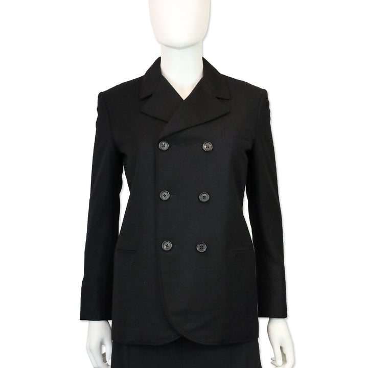 Double RL Black Wool Double-Breasted Jacket