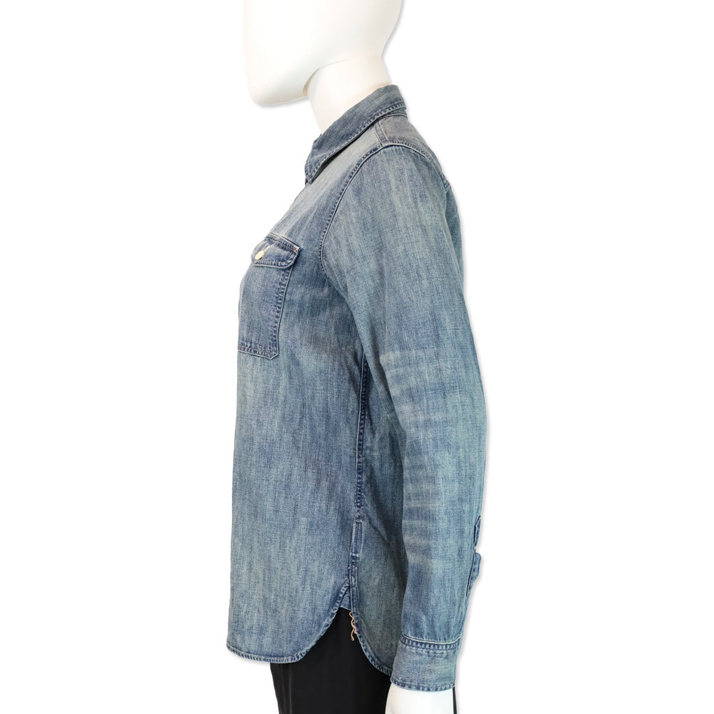 Double RL Medium wash Denim Button Up Shirt