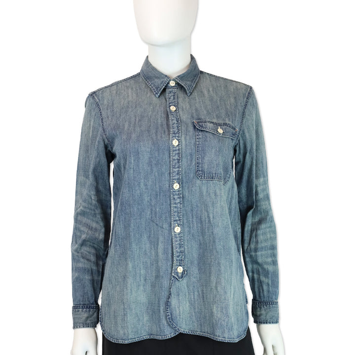Double RL Medium wash Denim Button Up Shirt