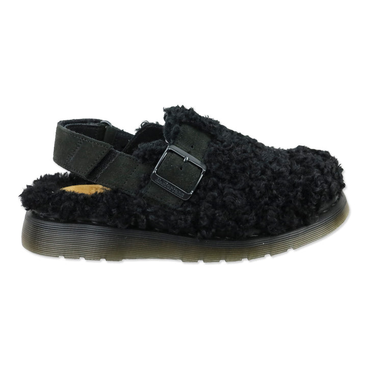 Dr. Martens Black Jorge II Faux Fur Lined Deluxe Borg Slingback Mules
