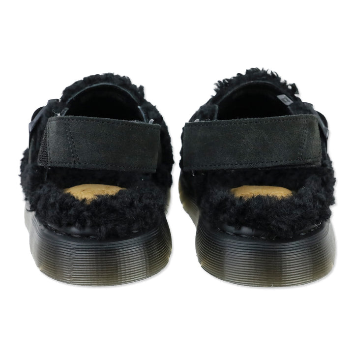 Dr. Martens Black Jorge II Faux Fur Lined Deluxe Borg Slingback Mules