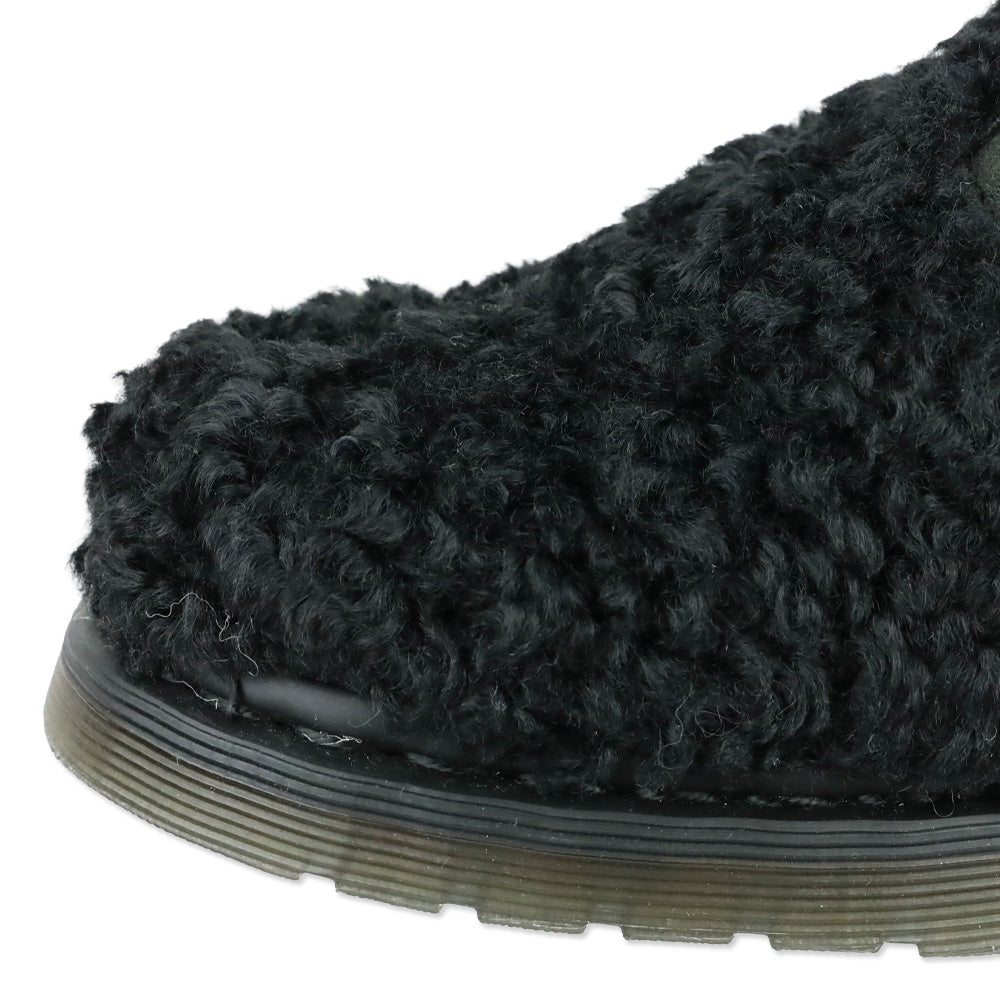 Dr. Martens Black Jorge II Faux Fur Lined Deluxe Borg Slingback Mules