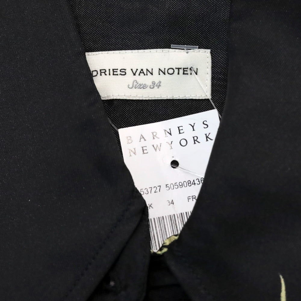 Dries Van Noten Black Animal Print Button Up Blouse